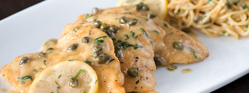 Pechuga de pollo en crema de alcaparras